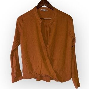 Olivaceous NWOT faux wrap blouse SIZE SMALL